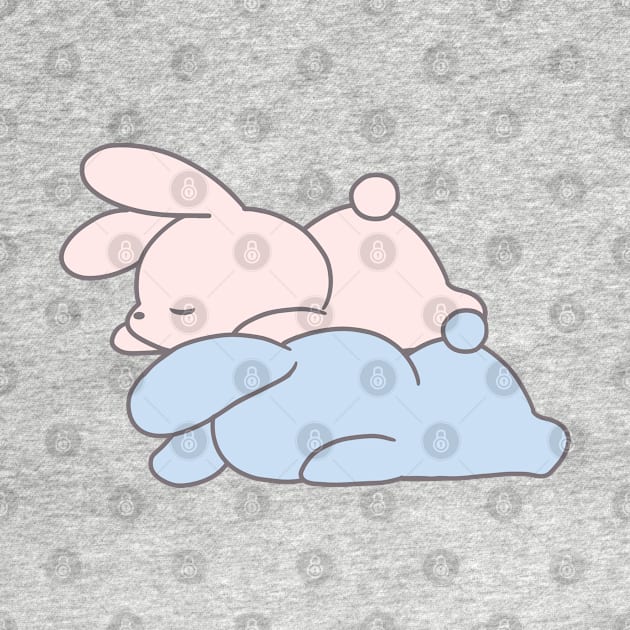 Sleepy bunnies rabbits by LoppiTokki